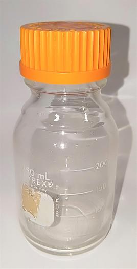 Used Corning PYREX 1395 and Kimble KIMAX 14395 Graduated Media Bottle - 250mL