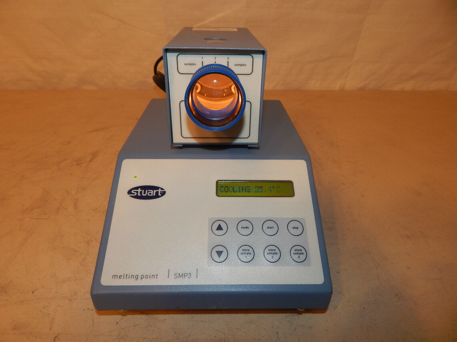A melting point apparatus with a digital display.